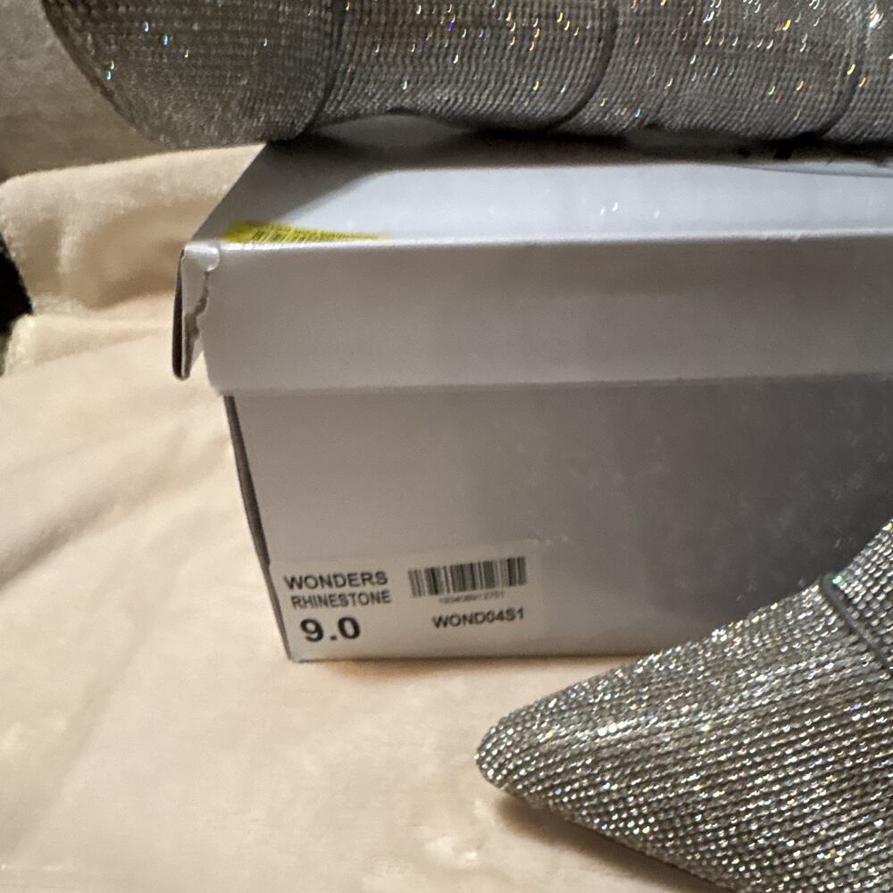 Steve Madden Wonders Silver Rhinestone Thigh High Pointed Toe Stiletto Zip 9 - Picture 5 of 5